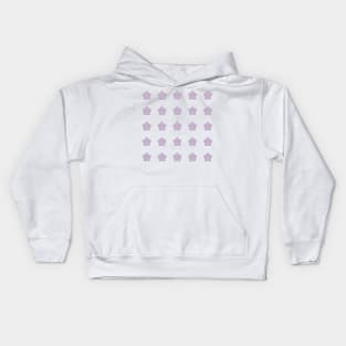 Lilac Stars with eyelashes Kids Hoodie